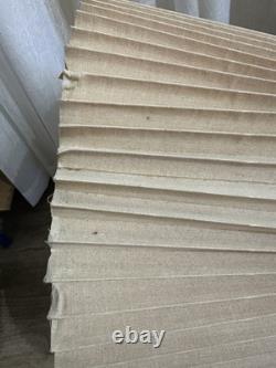 Vintage Pleated Lamp Shades Pair Stiffel Accordion Bell Mcm Art Deco 60s 70s