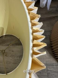 Vintage Pleated Lamp Shades Pair Stiffel Accordion Bell Mcm Art Deco 60s 70s