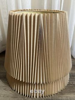 Vintage Pleated Lamp Shades Pair Stiffel Accordion Bell Mcm Art Deco 60s 70s