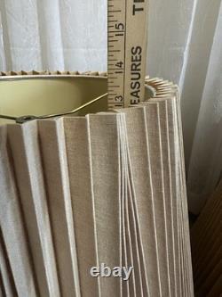 Vintage Pleated Lamp Shades Pair Stiffel Accordion Bell Mcm Art Deco 60s 70s