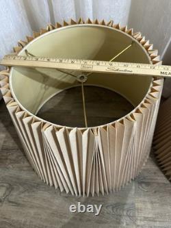 Vintage Pleated Lamp Shades Pair Stiffel Accordion Bell Mcm Art Deco 60s 70s