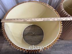 Vintage Pleated Lamp Shades Pair Stiffel Accordion Bell Mcm Art Deco 60s 70s