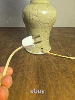 Vintage Porcelain Lamp Pierced Shade Dragonfly lily pads