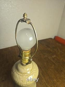 Vintage Porcelain Lamp Pierced Shade Dragonfly lily pads