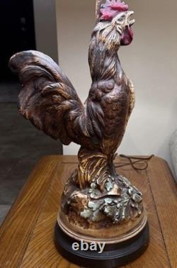 Vintage Quartite Rooster Lamp 1960 with Shade Works Mid Century Free Ship