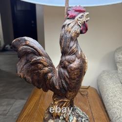 Vintage Quartite Rooster Lamp 1960 with Shade Works Mid Century Free Ship