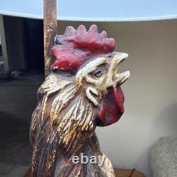 Vintage Quartite Rooster Lamp 1960 with Shade Works Mid Century Free Ship