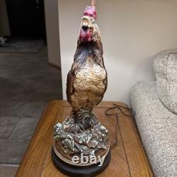 Vintage Quartite Rooster Lamp 1960 with Shade Works Mid Century Free Ship
