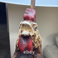 Vintage Quartite Rooster Lamp 1960 with Shade Works Mid Century Free Ship