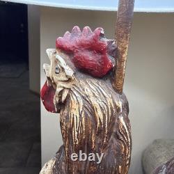 Vintage Quartite Rooster Lamp 1960 with Shade Works Mid Century Free Ship