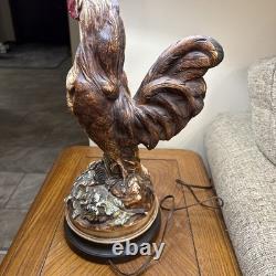 Vintage Quartite Rooster Lamp 1960 with Shade Works Mid Century Free Ship