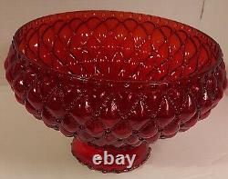 Vintage Quilted Diamond Red Glass Student Lamp Shade 10 Fitter