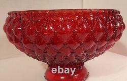 Vintage Quilted Diamond Red Glass Student Lamp Shade 10 Fitter