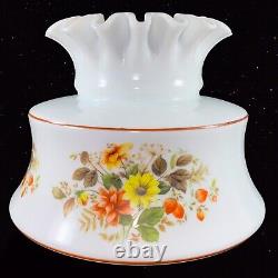 Vintage Quoizel Abigail Adams Lamp Shade Ruffled Top Milk Glass 8T 7W Flower