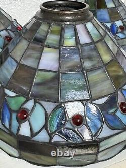 Vintage Quoizel Collection Stained Glass Lamp Shade Multicolor Berries -Set Of 3