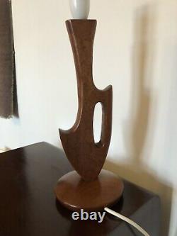 Vintage RETRO free form TEAK MID CENTURY MODERNIST EAMES ERA lamp original SHADE