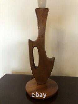 Vintage RETRO free form TEAK MID CENTURY MODERNIST EAMES ERA lamp original SHADE