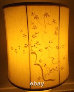 Vintage ROSEART Drum Barrel Lamp Shade Custom Tailored Silk Fabric Lined 14 x 14