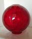 Vintage Ruby Red Glass Ball Globe Lamp Shade Hurricane Mid-century Modern