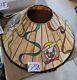 Vintage Rare 22 Tiffany Stained Glass Clown/cast Iron Lamp Shade