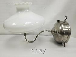 Vintage Rare Coleman Chrome Quick Lite Bq Wall Lamp With Milk Glass Shade 1925