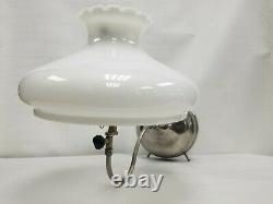 Vintage Rare Coleman Chrome Quick Lite Bq Wall Lamp With Milk Glass Shade 1925