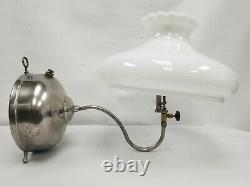 Vintage Rare Coleman Chrome Quick Lite Bq Wall Lamp With Milk Glass Shade 1925