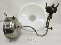 Vintage Rare Coleman Chrome Quick Lite Bq Wall Lamp With Milk Glass Shade 1925