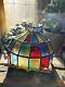 Vintage Rare Collectible Tiffany Style Stained Glass Lamp Shade/ Chandelier Wow