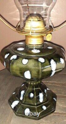 Vintage Rare Drip Glaze Retro Ceramic Oil Kerosene Lamp Latern