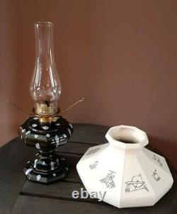 Vintage Rare Drip Glaze Retro Ceramic Oil Kerosene Lamp Latern