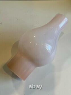 Vintage Rare Glass Peach & Milk Hurricane Lamp Chimney Shade, 9 1/2 T, 2 3/4 F