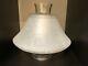 Vintage Rare Shaped Glass Oil Kerosene Lamp Shade Satin & White, 9 1/2 Tall