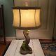 Vintage Rare Working 1951 Mcm Reglor Calif Chalkware Lamps Signed With Shades