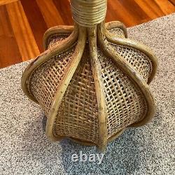 Vintage Rattan Wicker Pendant Light Lamp Shade Excellent