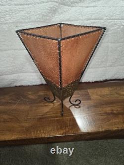 Vintage Rawhide Skin Lampshade Lamp Shade Art Deco Craftsman