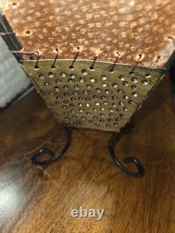 Vintage Rawhide Skin Lampshade Lamp Shade Art Deco Craftsman