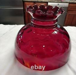 Vintage Red Amberina Glass GWTW Parlor Lamp Shade 10 Fitter