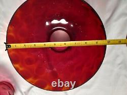 Vintage Red Amberina Glass GWTW Parlor Lamp Shade 10 Fitter