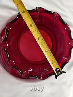 Vintage Red Amberina Glass GWTW Parlor Lamp Shade 10 Fitter