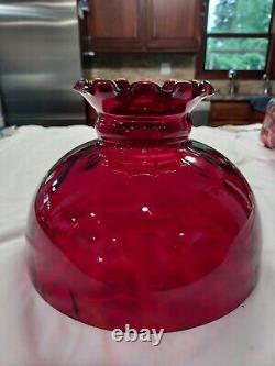 Vintage Red Amberina Glass GWTW Parlor Lamp Shade 10 Fitter