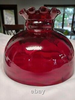 Vintage Red Amberina Glass GWTW Parlor Lamp Shade 10 Fitter