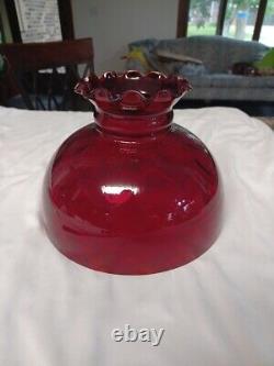 Vintage Red Amberina Glass GWTW Parlor Lamp Shade 10 Fitter