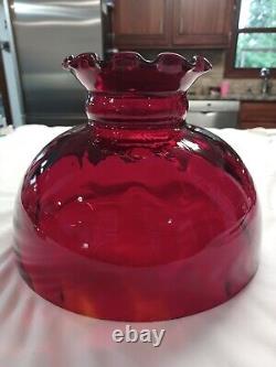 Vintage Red Amberina Glass GWTW Parlor Lamp Shade 10 Fitter