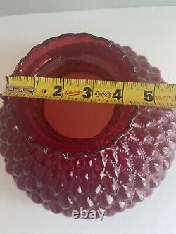Vintage Red Diamond Quilted Glass Lamp Shade