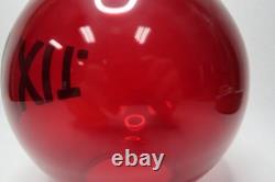 Vintage Red Glass Ball EXIT Sign Hand-Painted Sphere Light Shade Fixture B9
