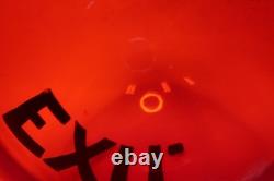 Vintage Red Glass Ball EXIT Sign Hand-Painted Sphere Light Shade Fixture B9