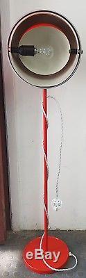 Vintage Red Retro Floor Standing Lamp With Movable Globe Shades c1970's