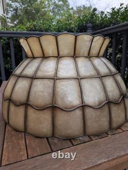Vintage Rembrandt Capiz Shell Lamp Shade 18 Scalloped Dome Mid Century