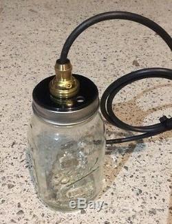 Vintage Retro Glass Mason Jam Jar Ceiling Light Brass Pendant Shade Lighting